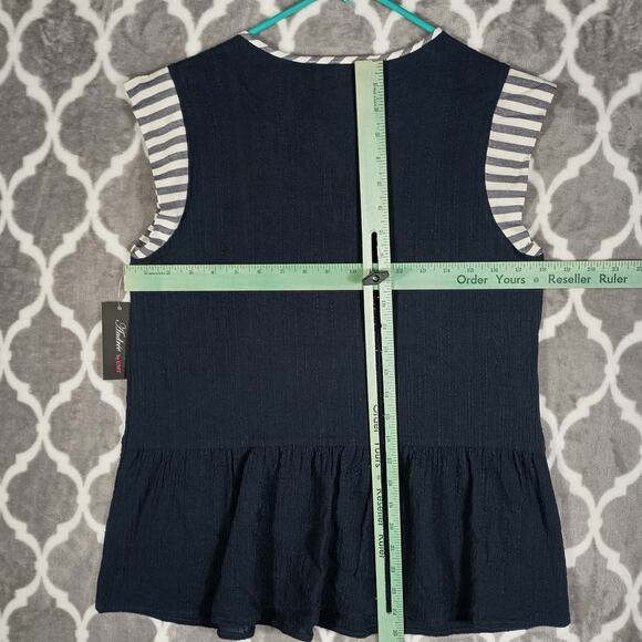 Savanna Jane Sleeveless Top Blouse Women Small Black Cowgirl Boho CottageCore - Picture 4 of 9